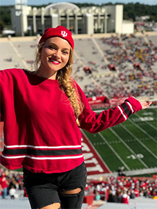 Shelby Cleek at an IU football game